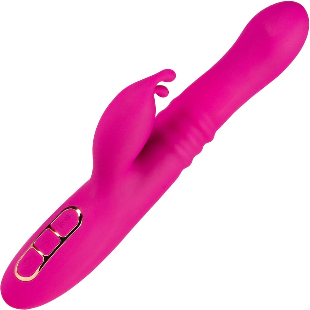 Lush Kira Rechargeable Silicone Rabbit Thrusting Vibrator - Velvet Pink - RodeoH