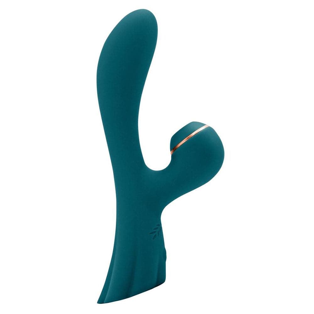 Luxe Aura Rechargeable Silicone Clitoral Stimulator - Teal - RodeoH