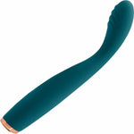 Luxe Lillie Silicone Rechargeable Vibrating Slim Wand Massager - Teal - RodeoH