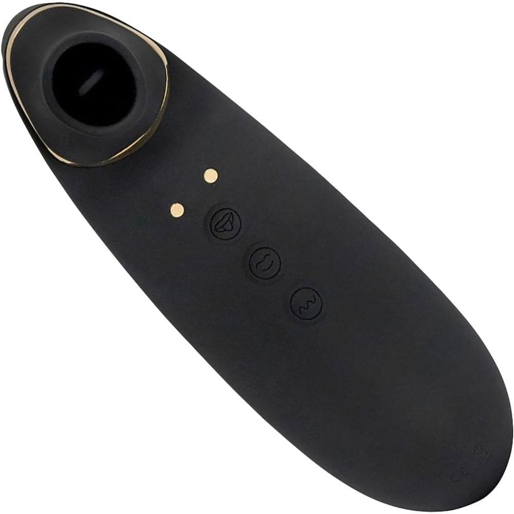 Nü Sensuelle Trinitii 26-Function Rechargeable Flickering Tongue Vibrator - 18K Gold &Black - RodeoH