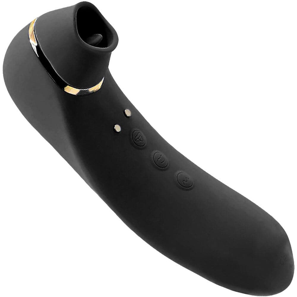 Nü Sensuelle Trinitii 26-Function Rechargeable Flickering Tongue Vibrator - 18K Gold &Black - RodeoH