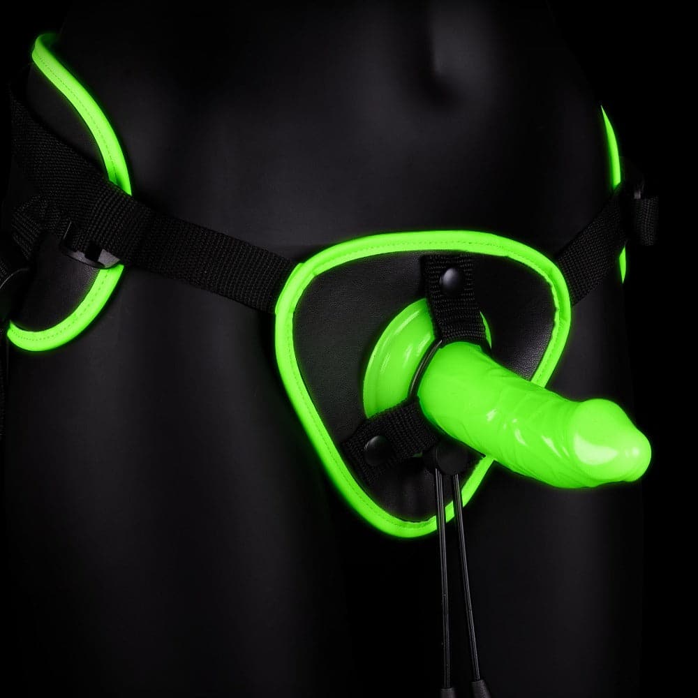 Ouch! Glow in The Dark Strap-On Harness with 5" Dildo - RodeoH