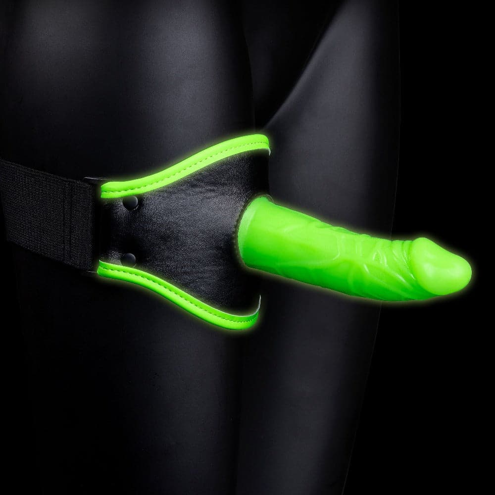 Ouch! Glow in The Dark Thigh Strap-On Harness with 5" Dildo - RodeoH