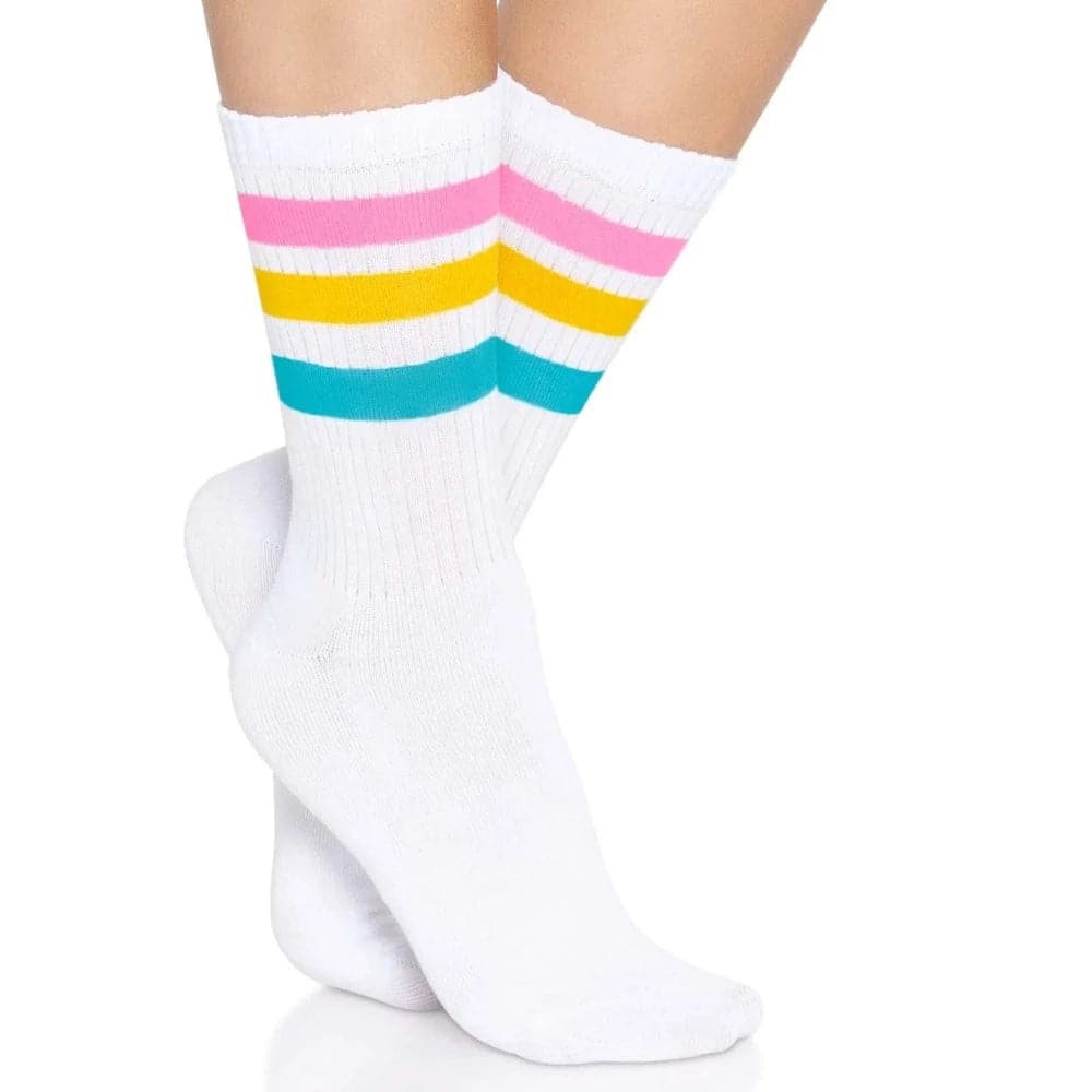 Pan Pride Stripe Crew Socks by Leg Avenue - RodeoH