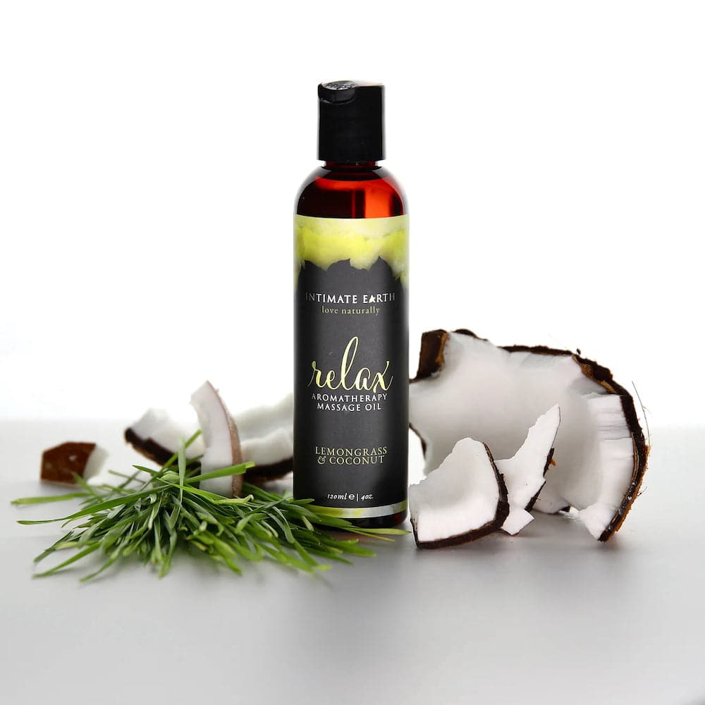 Relax Aromatherapy Massage Oil 4 oz. - Lemongrass and Coconut - RodeoH