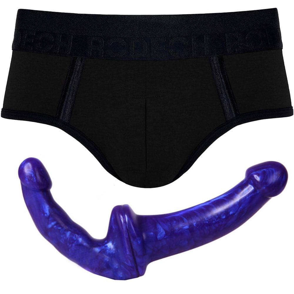 Black Duo Brief and Nexus Senior Double Dildo - PACKAGE DEAL