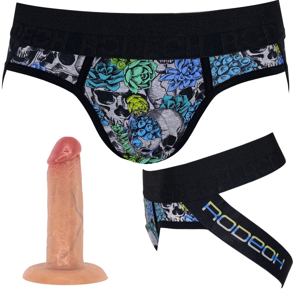 rodeoh jock harness succulent skull pattern soreal vanilla