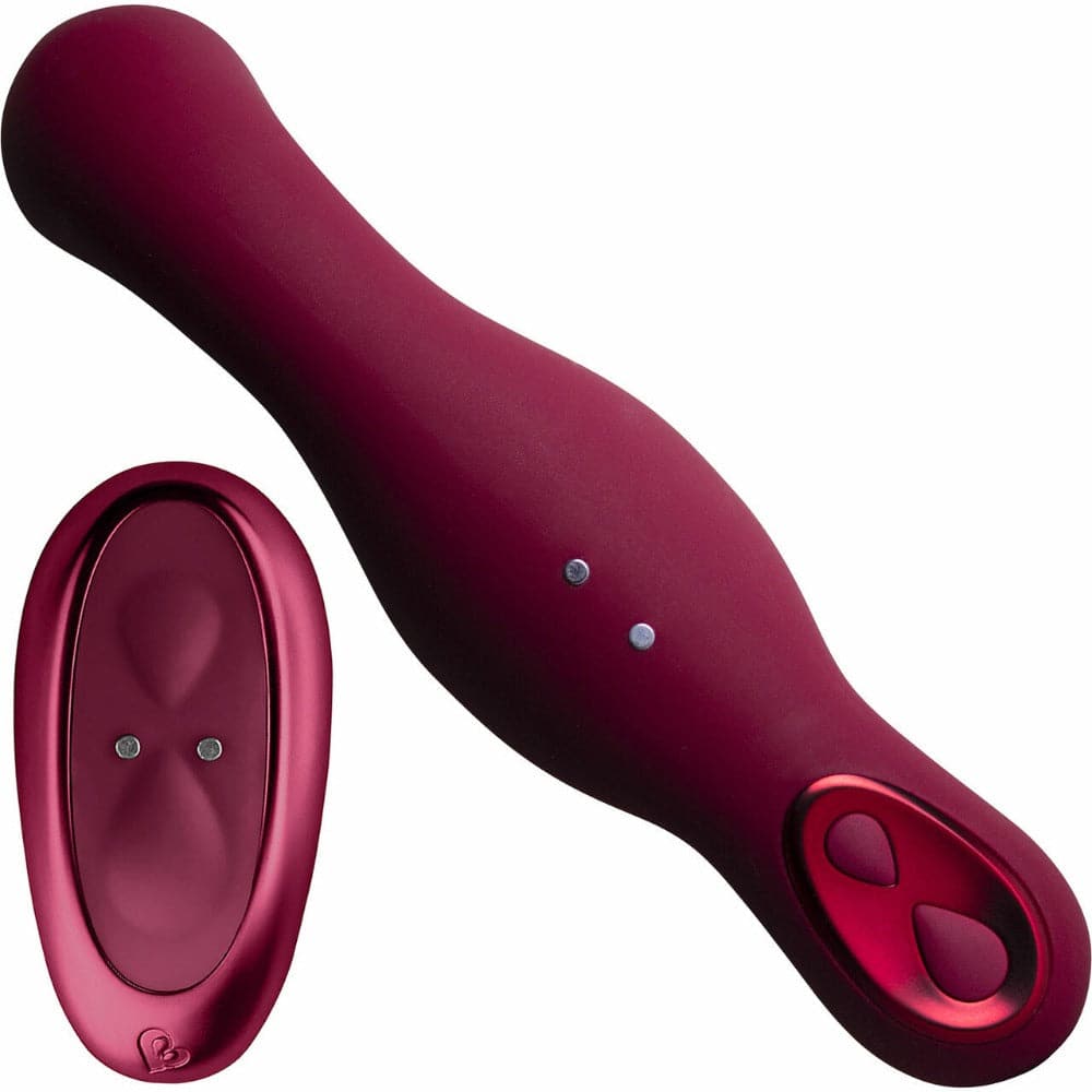 Ruby Glow Blush Remote Silicone Ride On Vibe Combo+ Wand by Rocks Off - RodeoH