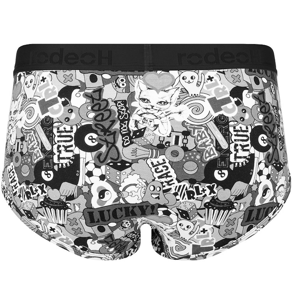 Shift Brief Packer Underwear - Black & White Lucky - RodeoH