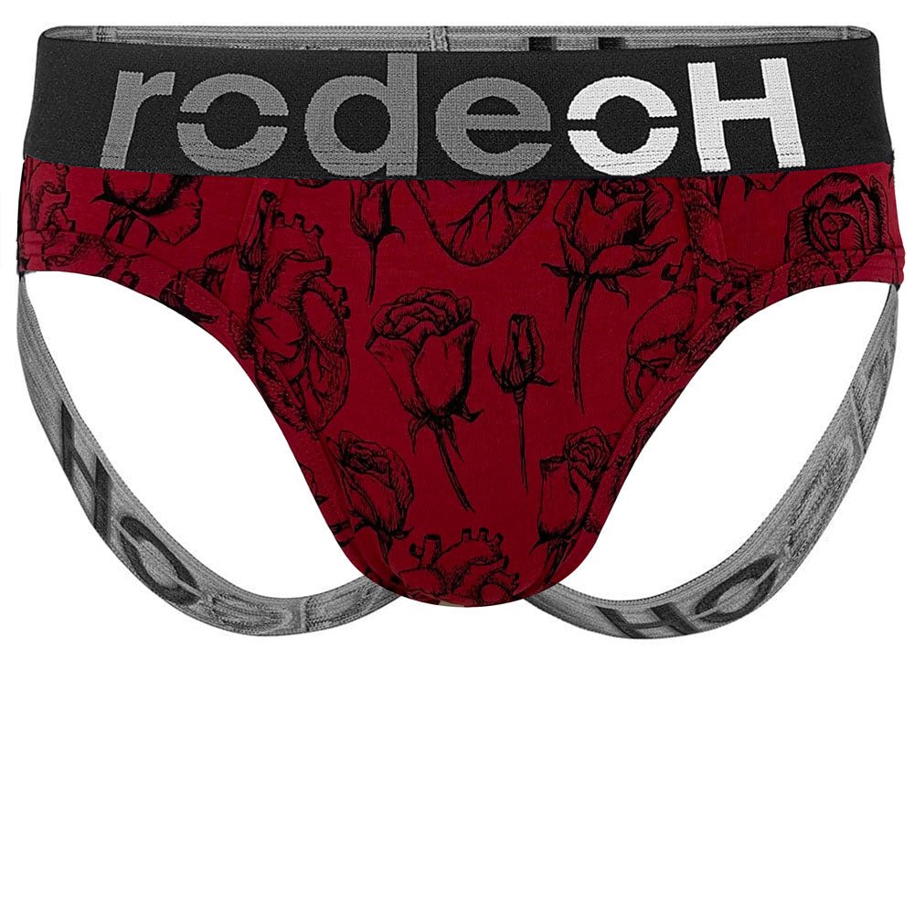 Shift Jock Packer Underwear - Hearts & Roses - Red - RodeoH