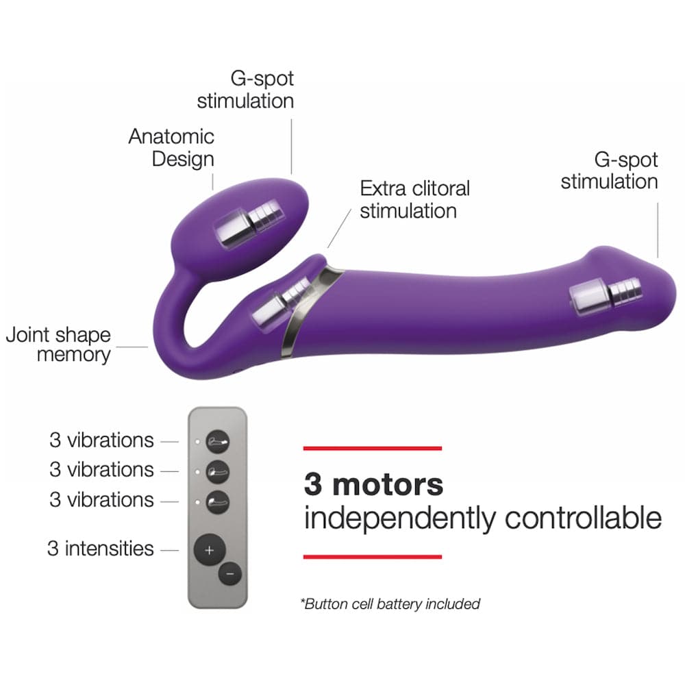 Strap-on-Me Double Ended Vibe Remote Control - Large - Purple - RodeoH