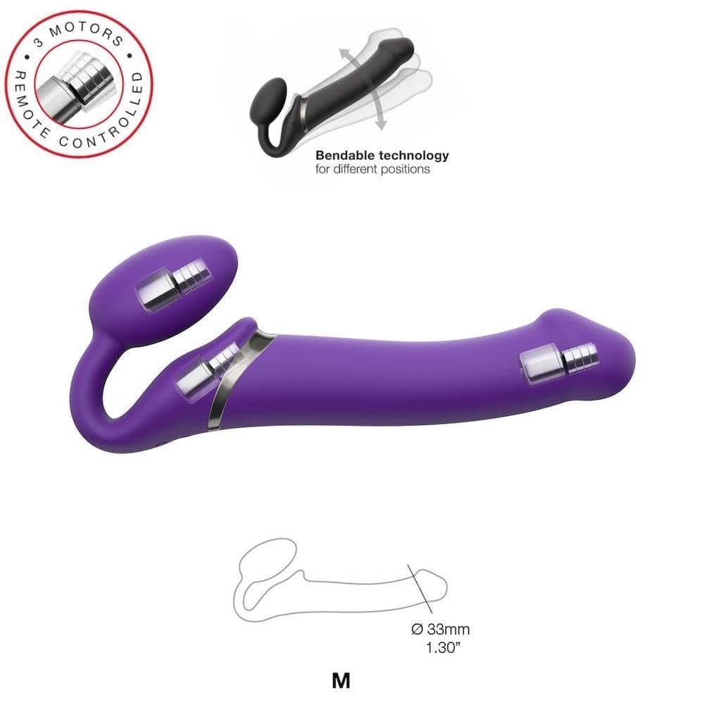 Strap-on-Me Double Ended Vibe Remote Control - Medium - Purple - RodeoH