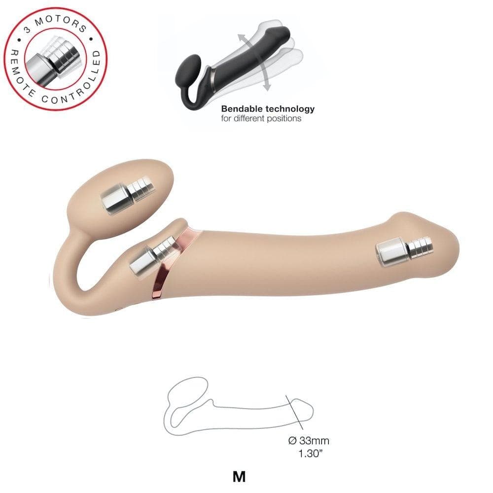Strap-on-Me Double Ended Vibe Remote Control - Medium - Vanilla - RodeoH