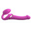 Strap-On-Me Vibrating Multi Orgasm Bendable Remote Control Strap-On - Fuchsia - Medium