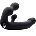 Strap U Tri-Volver Rechargeable Silicone Strapless Strap On - Black - RodeoH