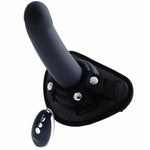 Strapped - Rechargeable Vibrating Strap On - Purple or Black - RodeoH
