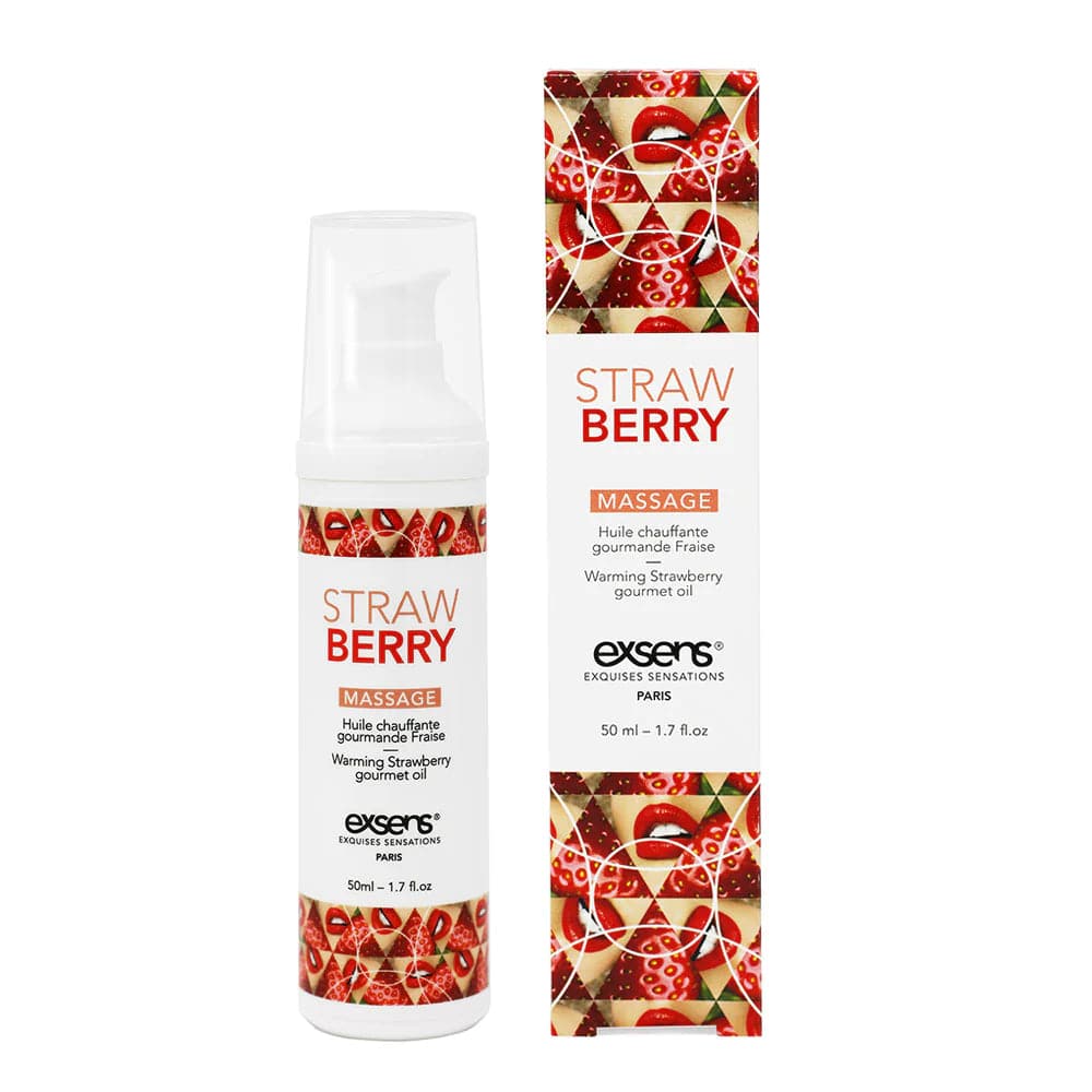 Strawberry Gourmet Warming Massage Gel by Exsens® - 1.7 Fl. oz - RodeoH