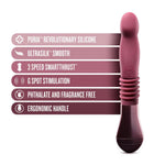 Temptasia Trixie Thrusting Silicone Dildo - Wine - RodeoH