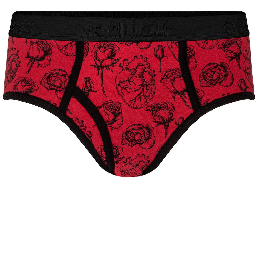 Top Loading Brief Packer Underwear - Hearts & Roses Red - RodeoH