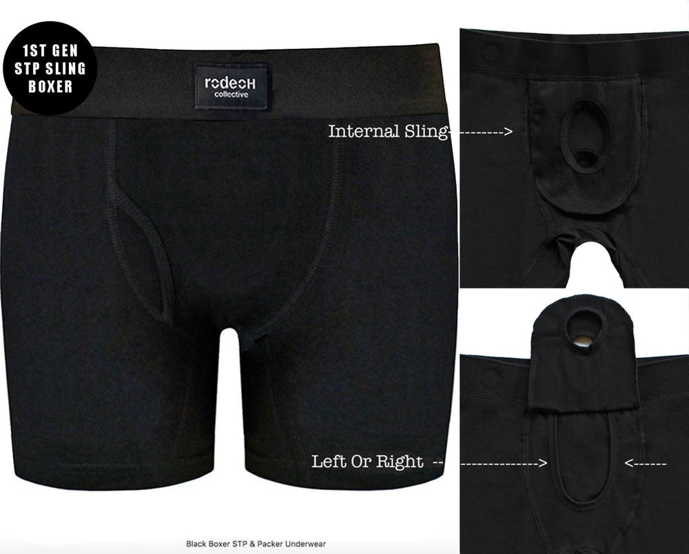 FTM Trans Black Boxer STP/Packing Underwear RodeoH