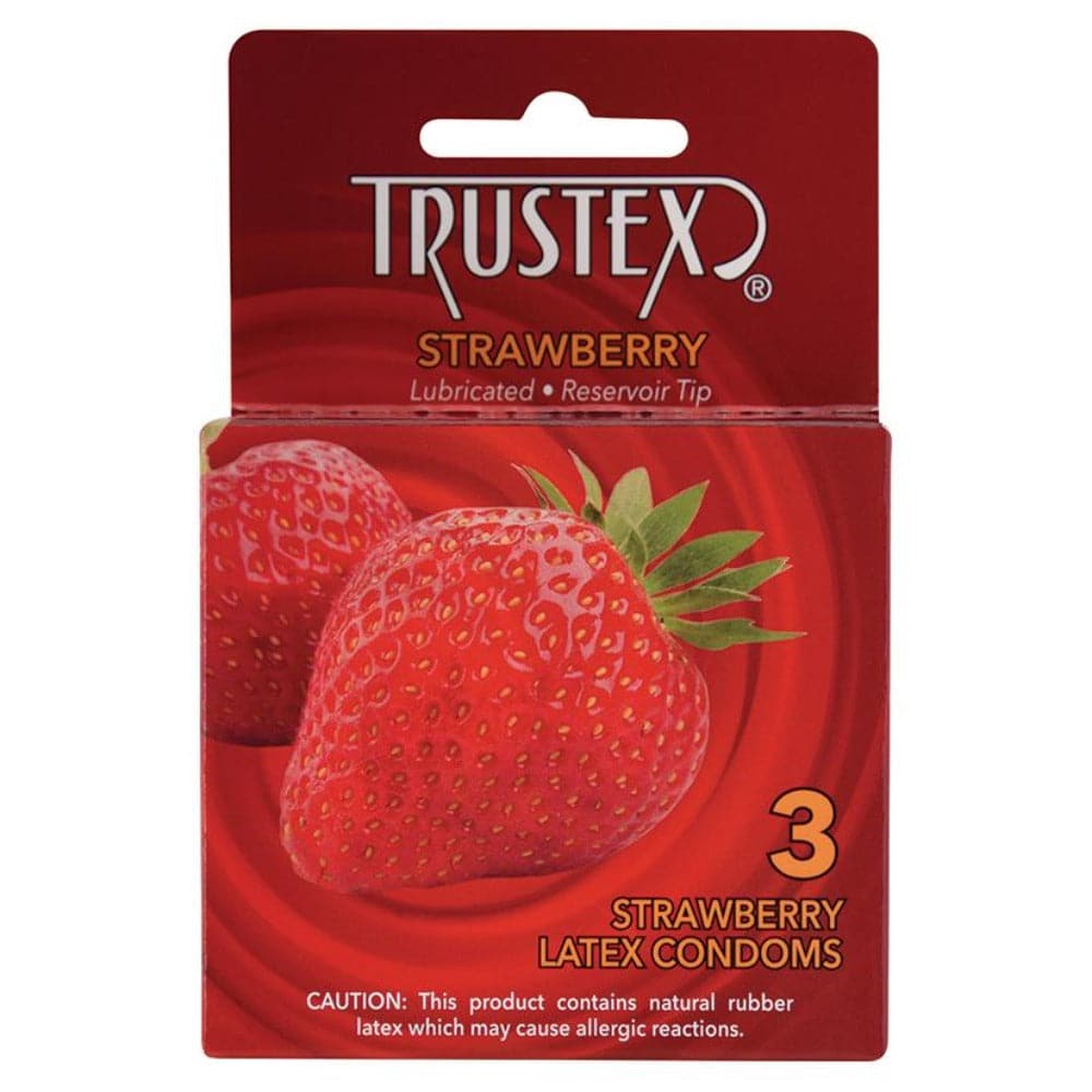 Trustex Lubricated Reservoir Tip Flavored Latex Condom Strawberry - 3-Pack - RodeoH
