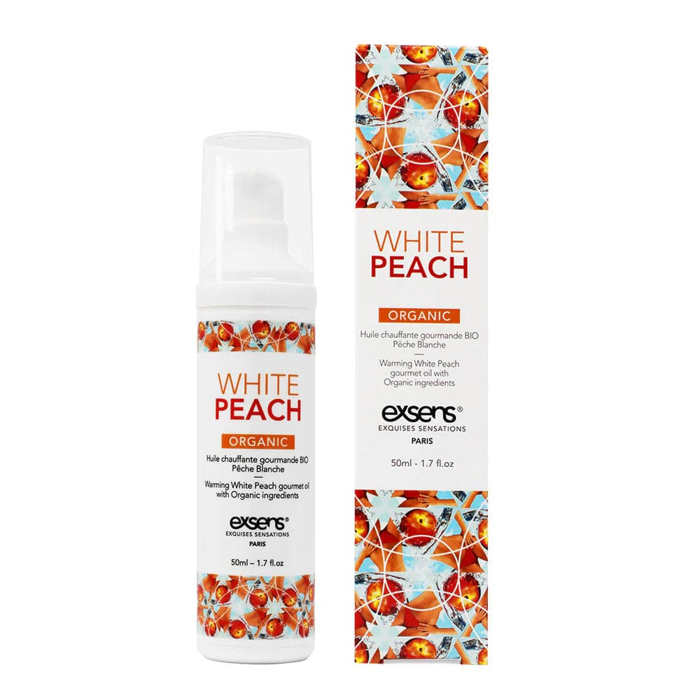 White Peach Organic Gourmet Warming Massage Gel by Exsens® - 1.7 Fl. oz - RodeoH
