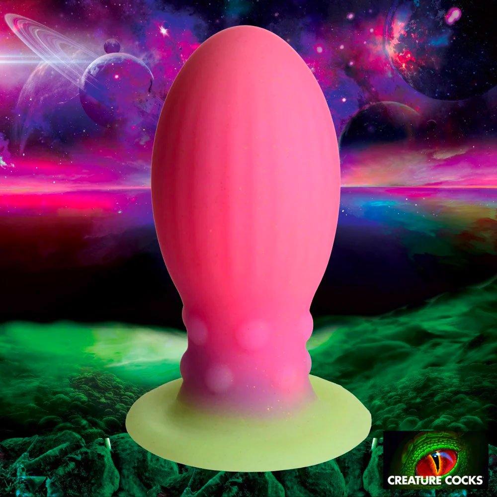 Xeno Egg Glow In The Dark Silicone Egg - Pink, Purple & Green - RodeoH