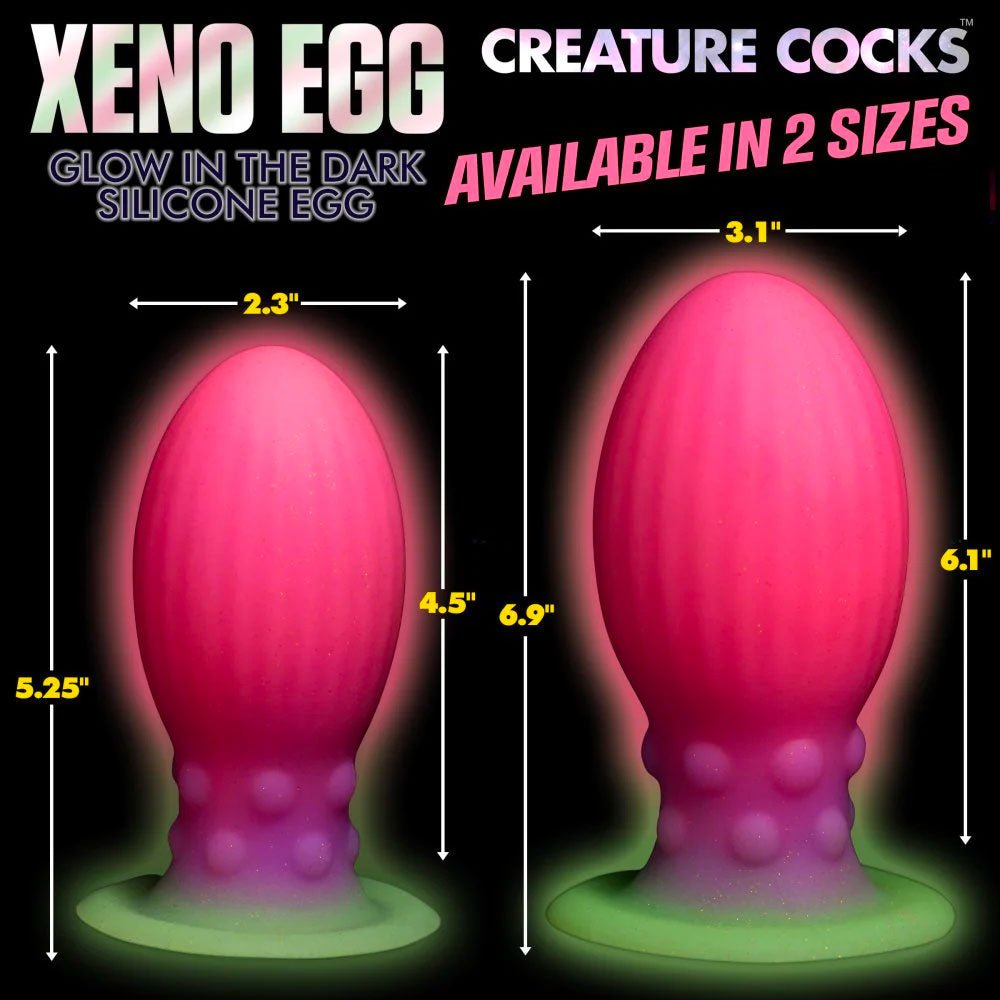 Xeno Egg Glow In The Dark Silicone Egg - Pink, Purple & Green - RodeoH