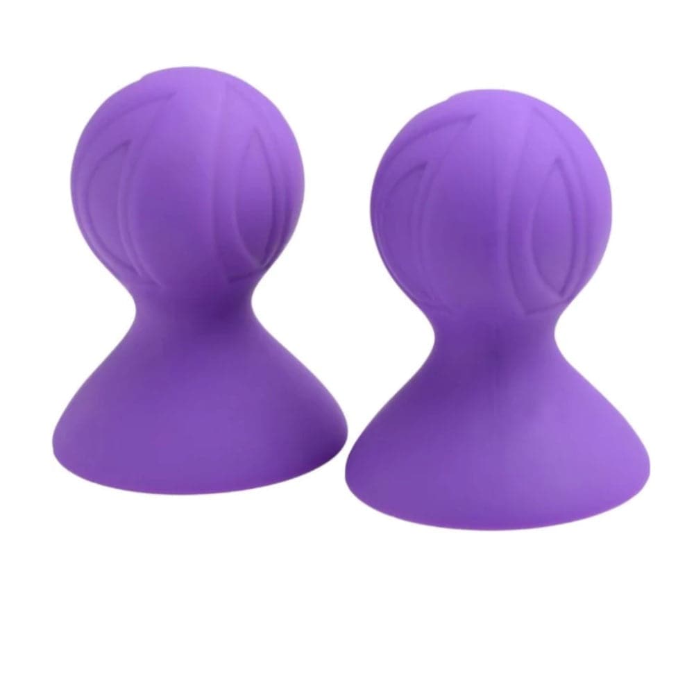 frisky violet's silicone nipple suckers front view purple